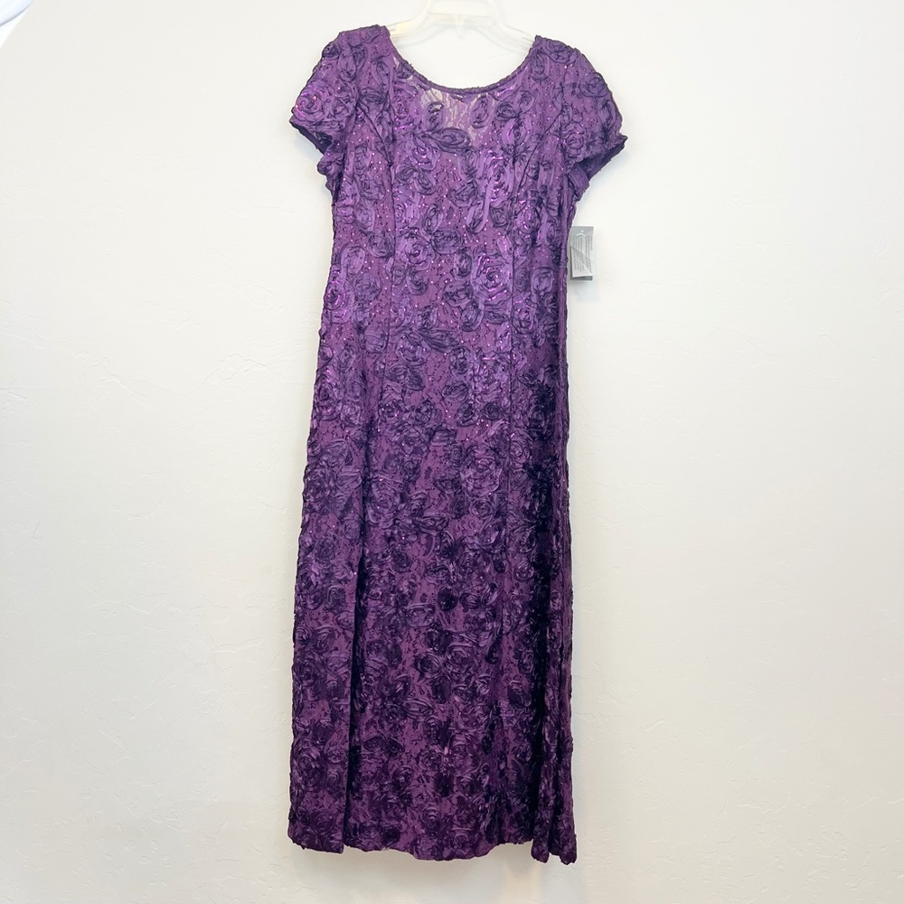 NWT Alex Evenings Formal Dress Rosette A Line Gown - Picture 2 of 15